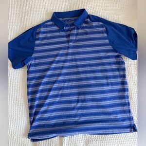 Under Armour Blue and Gray Striped Polo